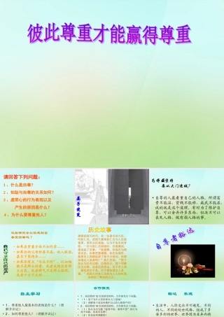 中学七年级政治下册 1.1.3 彼此尊重才能赢得尊重课件 新人教版