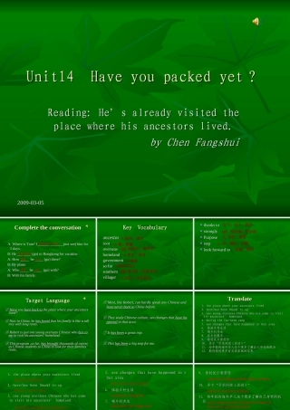 九年级英语Unit14Reading课件人教新目标 课件