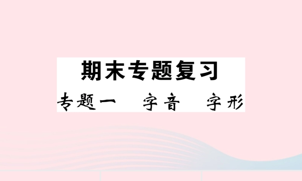 文下册 专题一 字音 字形习题课件 新人教版 课件