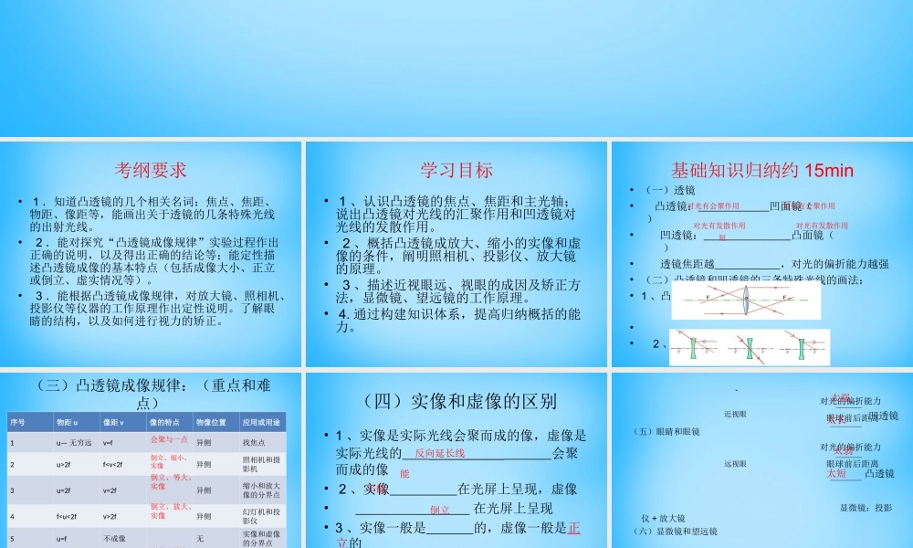 八年级物理上册 第五章 透镜及其应用课件 (新版)新人教版 课件