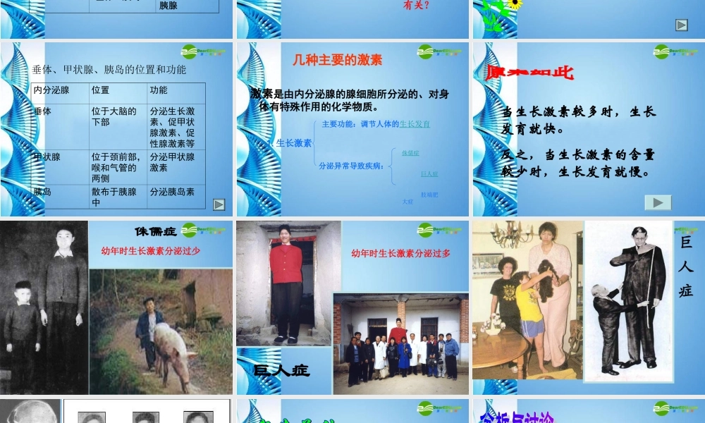 七年级生物下册 (人体的激素调节)课件 济南版 课件