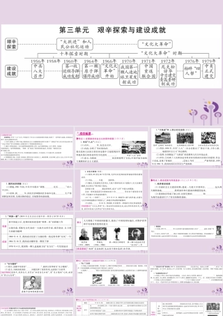 中考历史复习 第一篇 教材系统复习 第3板块 中国现代史 第3单元 艰辛探索与建设成就(讲解)课件