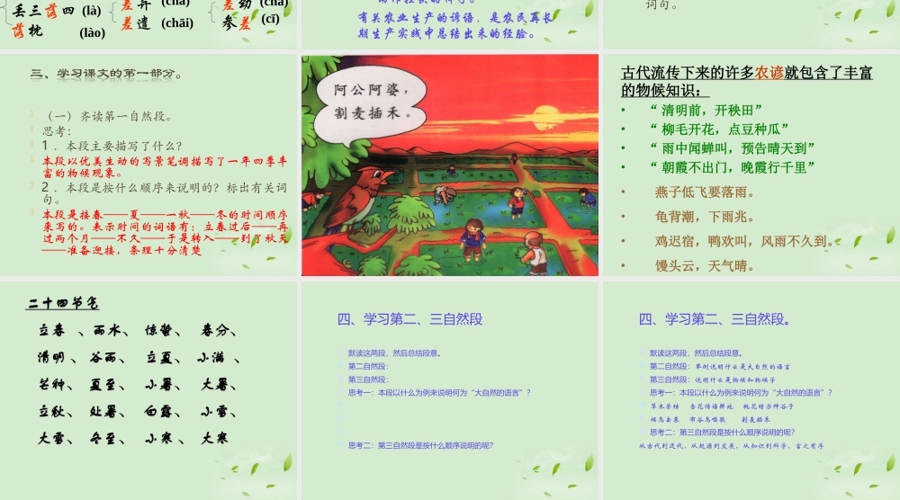 山东省烟台市郭城一中八年级语文(大自然的语言)课件