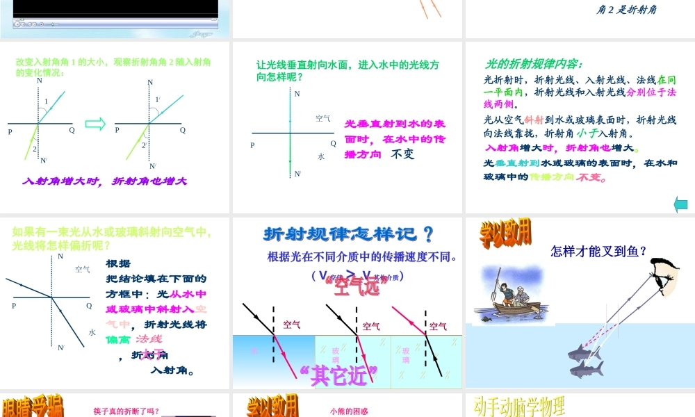 八年级物理 光的折射 课件