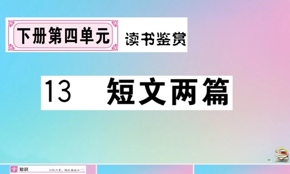 九年级语文下册 第四单元 13 短文两篇作业课件 新人教版 课件