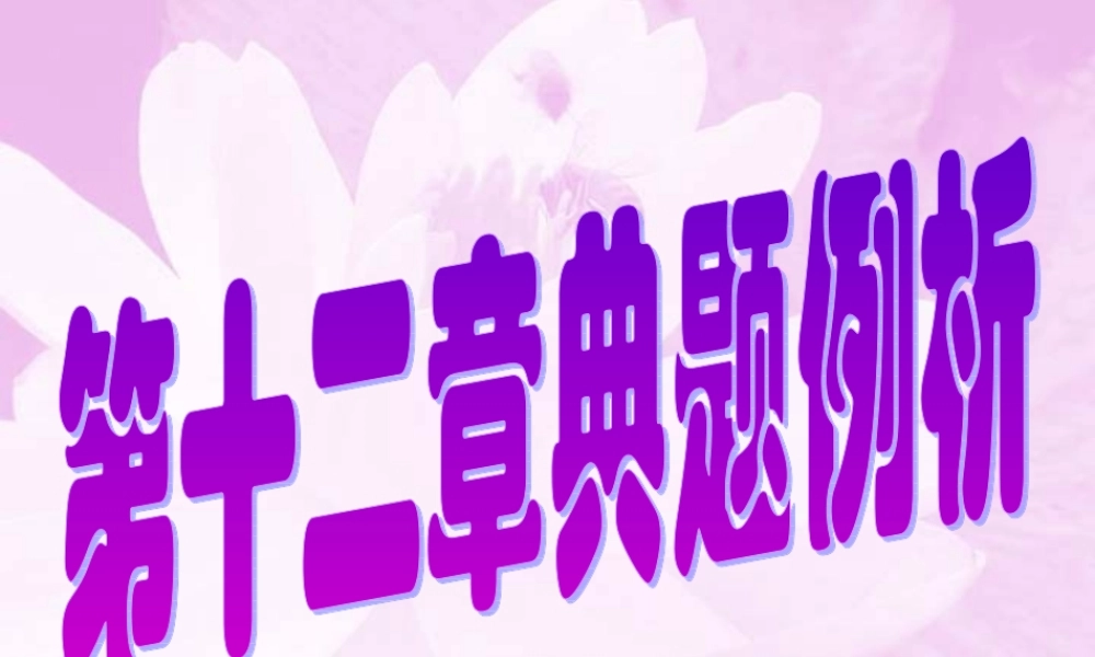 九年级物理第十二章总复习典题例析课件 新课标 人教版 课件