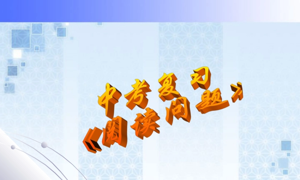 中考数学专题二阅读理解型问题 试题