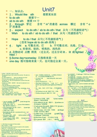 九年级英语Unit7复习课件 人教新目标版 课件