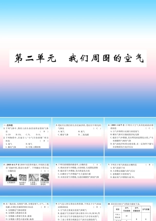 中考化学复习 第1编 教材知识梳理篇 第2单元 我们周围的空气(精练)课件