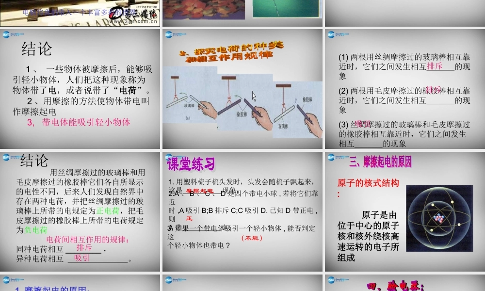 九年级物理全册 141 电是什么课件 (新版)沪科版 课件