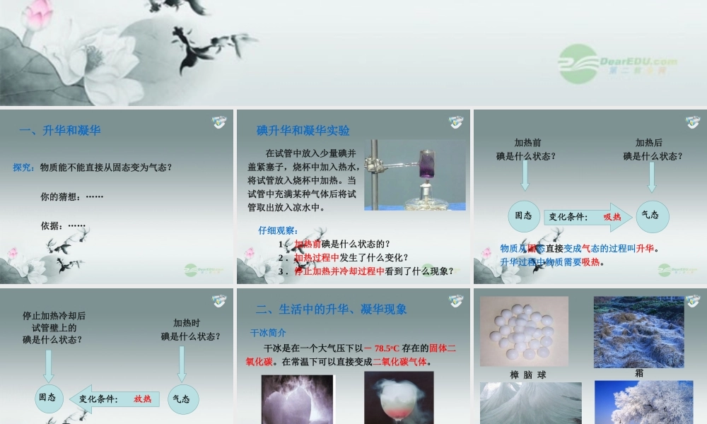 2013版八年级物理上册_34_升华和凝华课件_(新版)新人教版