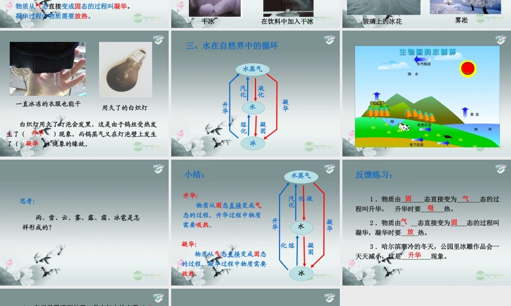 2013版八年级物理上册_34_升华和凝华课件_(新版)新人教版