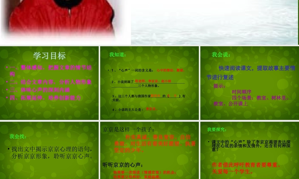 九年级语文上册(12 心声)课件 新人教版 课件