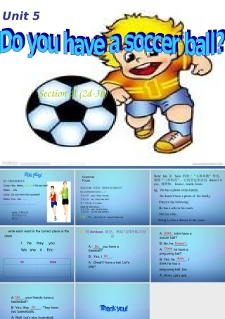 七年级英语上册 Unit 5 Do you have a soccer ball Section A(2d 3b)课件 (新版)人教新目标版 课件