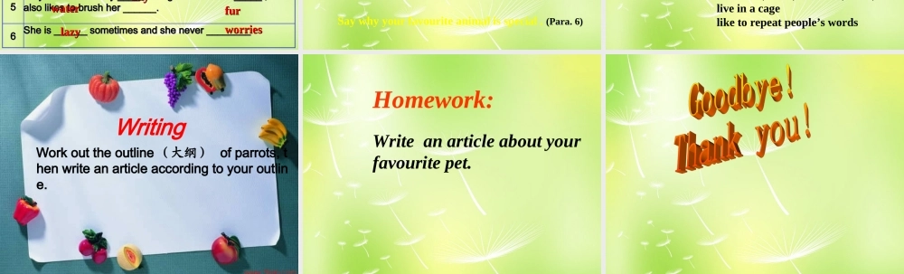 中学七年级英语下册 Unit 8 Pets Task课件 (新版)牛津版 课件