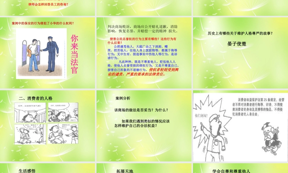 中学七年级政治上册(4.2 维护人格尊严)课件 苏教版 课件