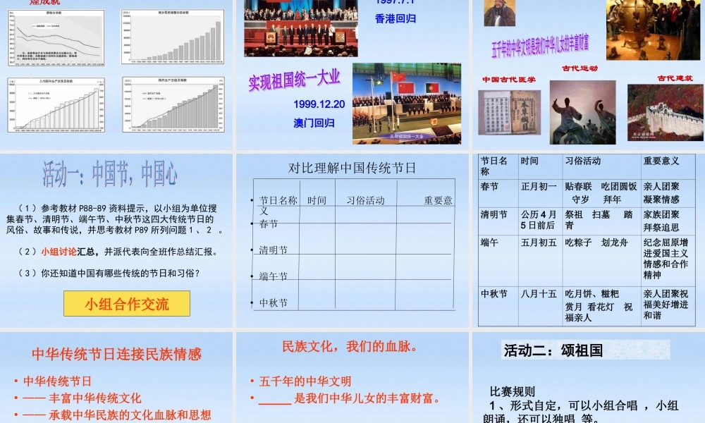 八年级政治上册 4.2情系祖国第一课时课件 粤教版 课件