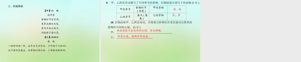 九年级语文上册 29诗词五首习题课件 语文版 课件