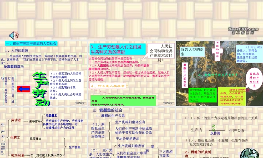 九年级政治复习课件 原始社会是人类的最初发展街道 人教版 课件