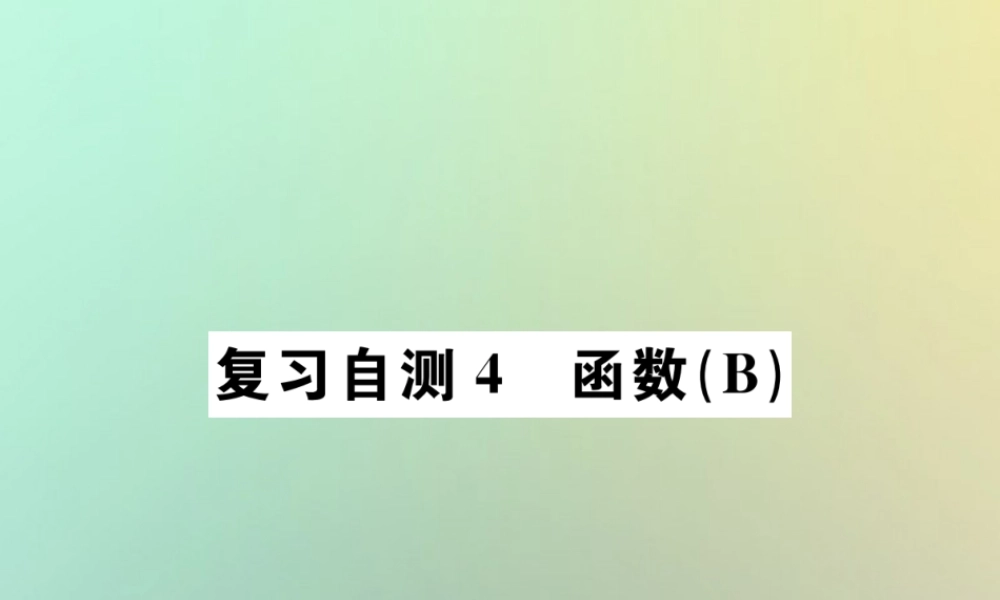 九年级数学下册 复习自测4 函数(B)习题课件 (新版)新人教版 课件
