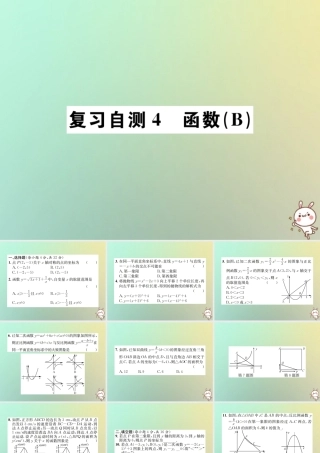 九年级数学下册 复习自测4 函数(B)习题课件 (新版)新人教版 课件