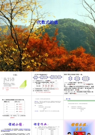 七年级数学上册代数式的值1 课件湘教版 课件