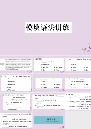 七年级英语下册 Module 5 Shopping模块语法讲练习题课件 (新版)外研版 课件