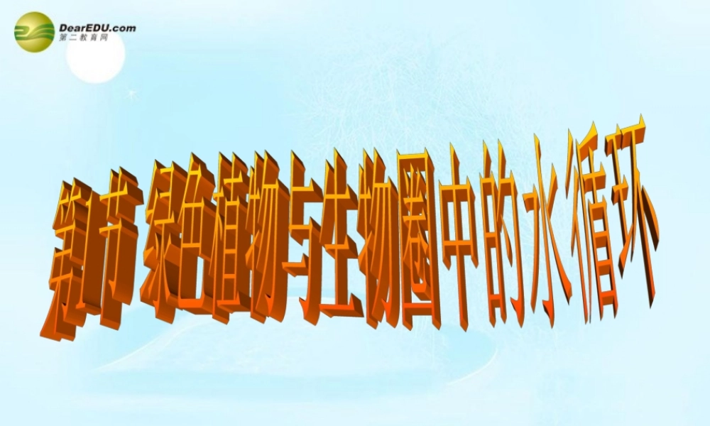 八年级生物上册 绿色植物与生物圈中的水循环课件 苏科版 课件