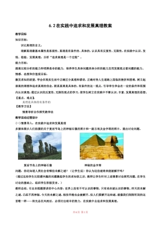 在实践中追求和发展真理示范教案