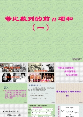 新课标 苏教版高一数学等比数列的前n项和 课件