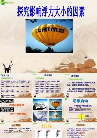 八年级物理下册 探究影响浮力大小的因素(一)课件 北师大版 课件