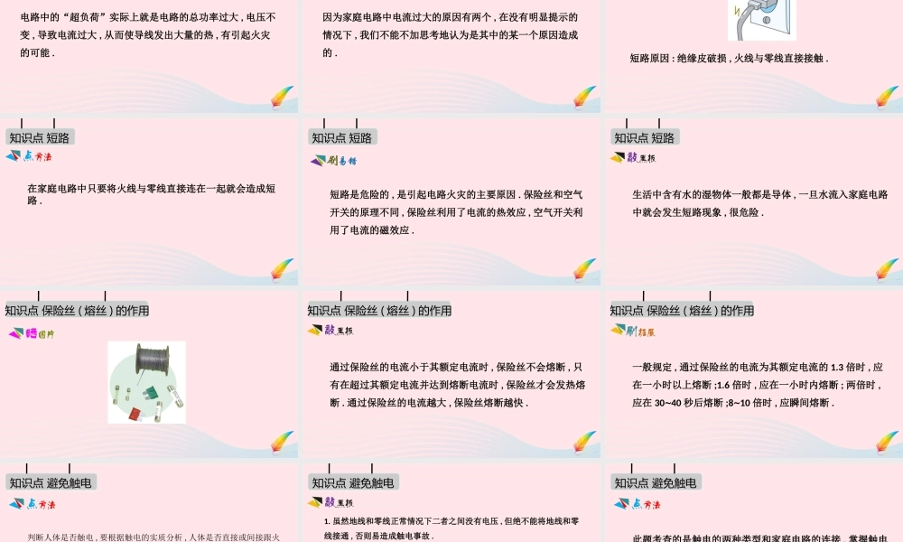 九年级物理下册 第十八章 家庭电路与安全用电课件 (新版)粤教沪版 课件