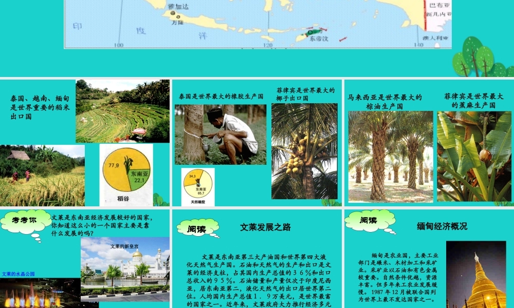 八年级地理下册 第6章 第一节 东南亚 发展不平衡的经济课件 中图版 课件