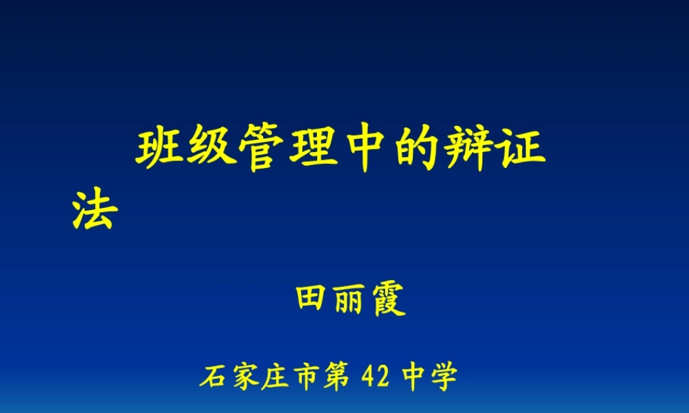班主任工作法（田丽霞）