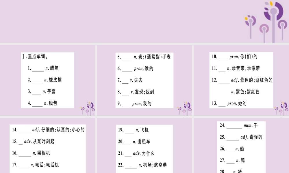 七年级英语下册 Module 1 Lost and found模块基础梳理习题课件 (新版)外研版 课件