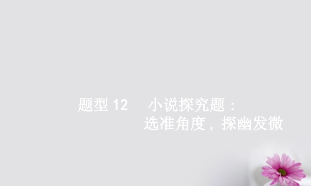 云南省高考语文二轮复习12小说探究题_选准角度探幽发微课件