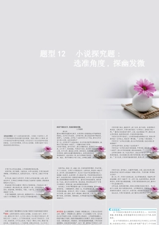 云南省高考语文二轮复习12小说探究题_选准角度探幽发微课件