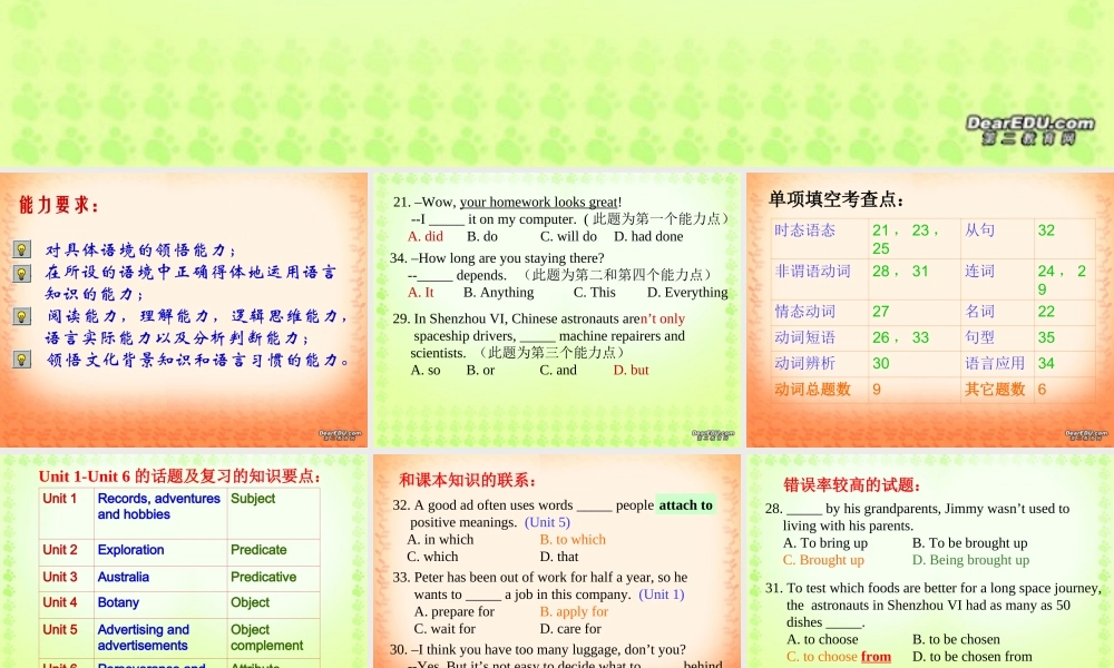 北京市海淀区高三英语期中考试分析知识部分新课标 试题