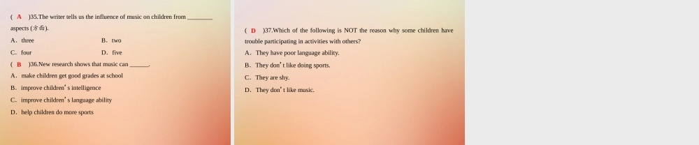 九年级英语全册 Unit 9 I like music that I can dance to(第6课时)Self Check课件 (新版)人教新目标版 课件