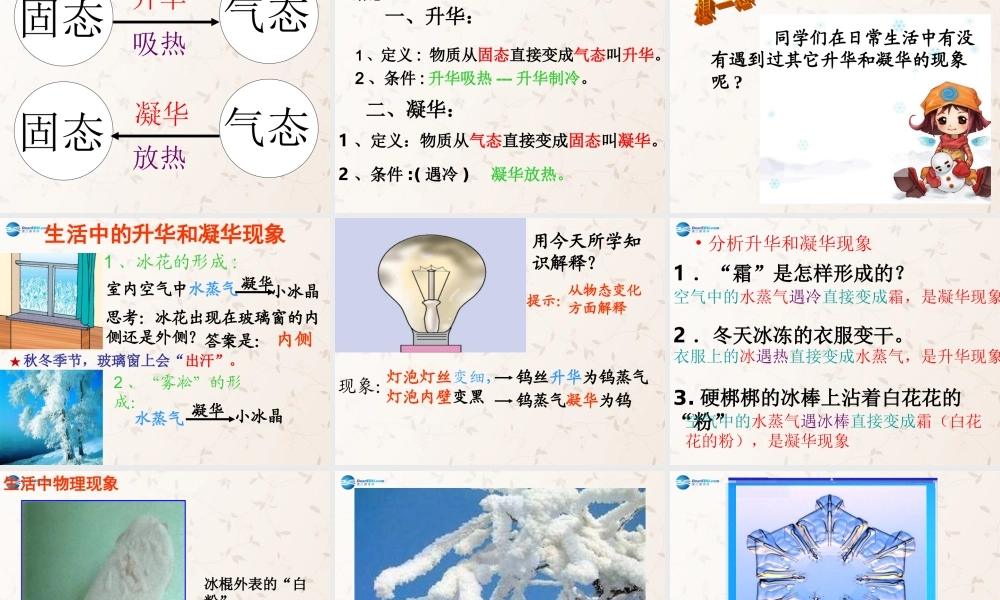 八年级物理上册 第三章 第二节 升华和凝华课件 (新版)新人教版 课件