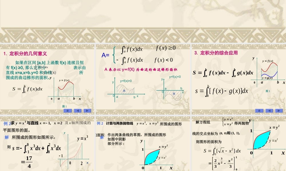 定积分的简单几何应用