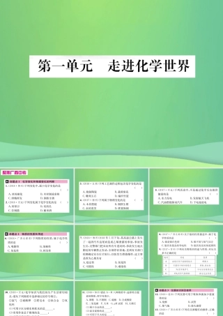 中考化学总复习 教材考点梳理 第1单元 走进化学世界课件