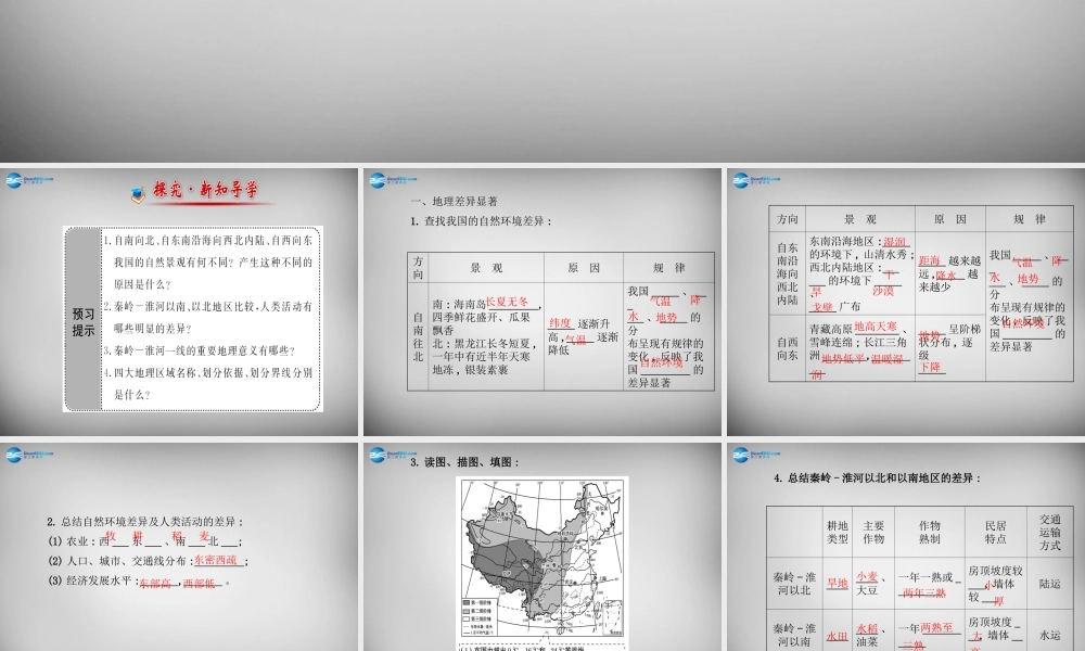 八年级地理下册 第五章 中国的地理差异课件 新人教版 课件
