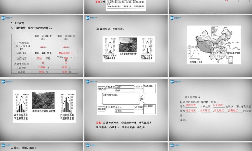 八年级地理下册 第五章 中国的地理差异课件 新人教版 课件