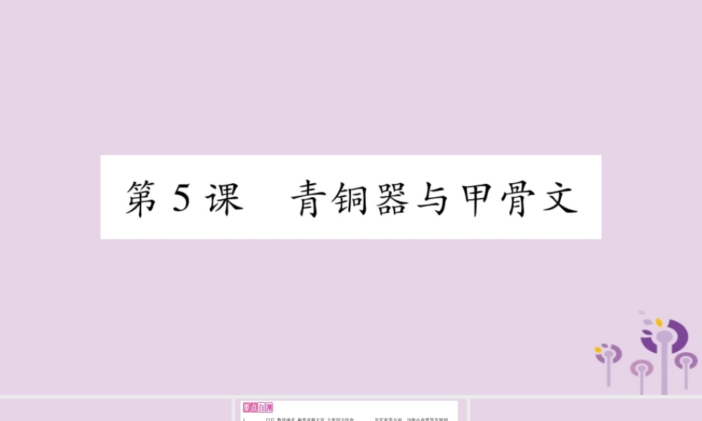 广西七年级历史上册 第2单元 夏商周时期 早期国家的产生与社会变革 第5课 青铜器与甲骨文课件 新人教版 课件