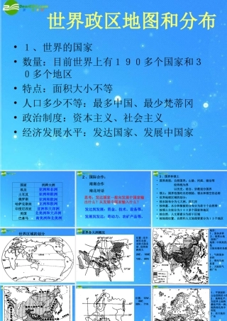 中考区域地理复习课件 世界政区地图和分布 人教新课标版 课件