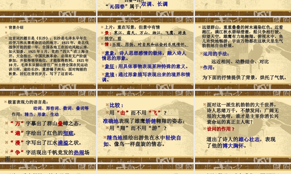 沁园春·长沙1