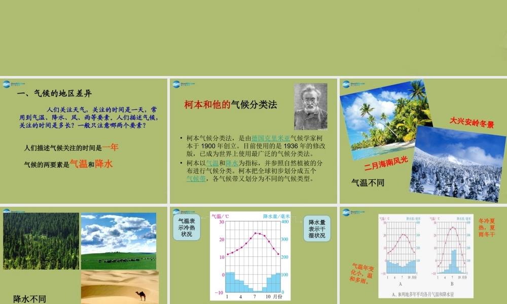 中学七年级地理上册 3.4 世界的气候教学课件(新版)新人教版 课件