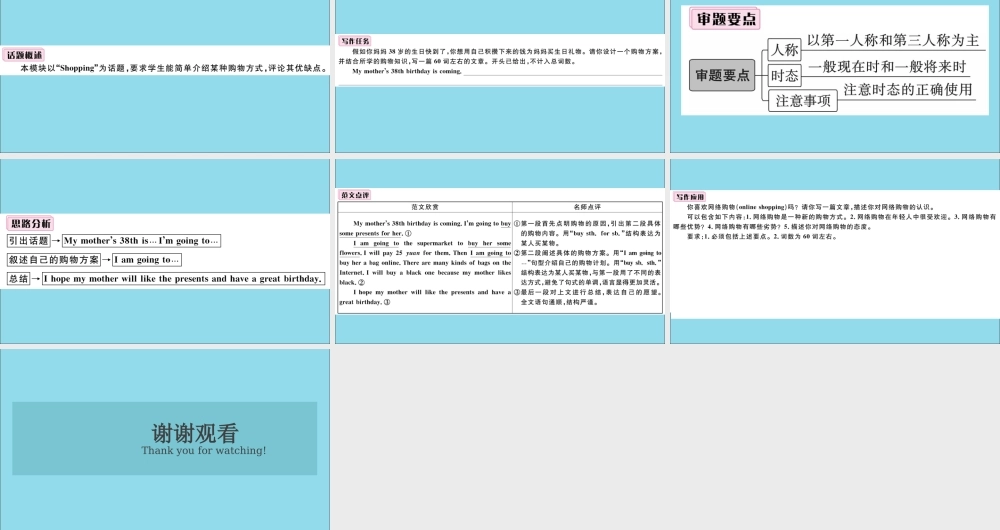 七年级英语下册 Module 5 Shopping模块写作专项习题课件 (新版)外研版 课件