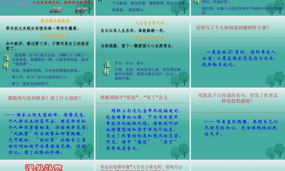 八年级语文上册 第30课(过零丁洋)课件 (新版)语文版 课件